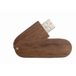 Personalisierbarer USB Stick mit drehbarem Holzgehäuse farbe dunkler holzton fünfte Ansicht