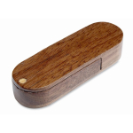 Personalisierbarer USB Stick mit drehbarem Holzgehäuse farbe dunkler holzton