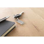 Personalisierbarer Mini USB Stick aus Zink mit Aufhänge Detail farbe silber