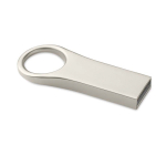 Personalisierbarer kleiner USB Stick aus Zink mit rundem Detail farbe silber