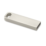 Personalisierbarer kleiner USB Stick aus Zink mit rechteckigem Detail farbe silber