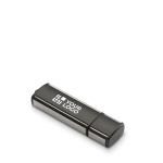 Personalisierbarer USB Stick mit Kappe und Metallrahmen farbe schwarz Ansicht mit Druckbereich