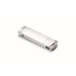 USB Stick mit satiniertem Finish und transparenten Details farbe silber
