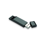 Personalisierbarer flacher USB Stick mit passender Schutzkappe farbe schwarz fünfte Ansicht