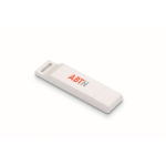 Personalisierbarer flacher USB Stick mit passender Schutzkappe farbe weiß