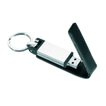 Eleganter USB Stick mit Lederhülle und Magnetverschluss farbe schwarz fünfte Ansicht