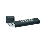 USB Stick mit leuchtender Personalisierungsfläche und Kappe farbe schwarz