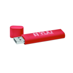USB Stick mit leuchtender Personalisierungsfläche und Kappe farbe granatrot