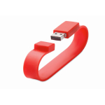 Personalisierbarer kompakte USB Silikon Armband farbe rot fünfte Ansicht