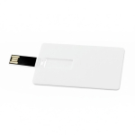 Personalisierbarer USB Stick in rechteckiger Kartenform farbe weiß fünfte Ansicht