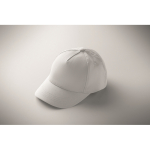 Kinder-Cap aus Baumwolle, 5-Panel, 180 g/m² farbe weiß zweites Detailbild