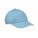 Kinder-Cap aus Baumwolle, 5-Panel, 180 g/m² farbe hellblau