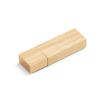 Personaliserbarer Bambus USB Stick mit Schutzkappe und Kraftpapierbox farbe natürliche farbe