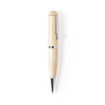 Ökologischer drehbarer Holz USB Kugelschreiber mit blauer Tinte farbe holzton
