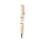 Ökologischer drehbarer Holz USB Kugelschreiber mit blauer Tinte farbe holzton vierte Ansicht