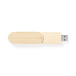 Personaliserbarer drehbarer Holz USB Stick mit Schutzgehäuse farbe holzton erste Ansicht
