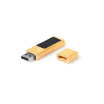 Bambus USB Stick mit Magnetverschluss und beleuchteter Druckfläche farbe hellbraun dritte Ansicht