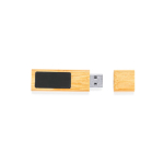 Bambus USB Stick mit Magnetverschluss und beleuchteter Druckfläche farbe hellbraun vierte Ansicht