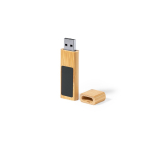 Bambus USB Stick mit Magnetverschluss und beleuchteter Druckfläche farbe hellbraun fünfte Ansicht