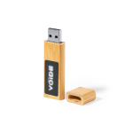 Bambus USB Stick mit Magnetverschluss und beleuchteter Druckfläche farbe hellbraun erste Ansicht