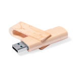 Heller Holz USB Stick mit drehbarem Clip und doppeltem Typ C Anschluss farbe holzton zweite Ansicht