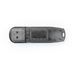 USB Stick aus widerstandsfähigem transluzentem ABS mit Schutzkappe farbe schwarz erste Ansicht