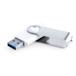 USB Stick mit Metallclip im drehbaren Format und weißem Gehäuse zweite Ansicht