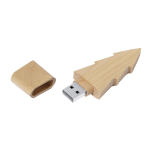 USB Stick aus Holz mit Pinien Design und Schutzkappe dritte Ansicht