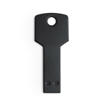 USB Stick aus glänzendem Aluminium in Schlüsselform farbe schwarz erste Ansicht