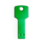 USB Stick aus glänzendem Aluminium in Schlüsselform farbe grün vierte Ansicht