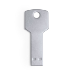 USB Stick aus glänzendem Aluminium in Schlüsselform farbe silber erste Ansicht