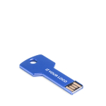 USB Stick aus glänzendem Aluminium in Schlüsselform Ansicht mit Druckbereich