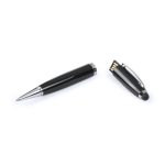 Metall USB Kugelschreiber mit Drehmechanismus und blauer Tinte farbe schwarz erste Ansicht