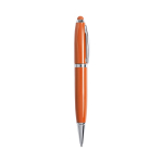 Metall USB Kugelschreiber mit Drehmechanismus und blauer Tinte farbe orange erste Ansicht