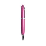 Metall USB Kugelschreiber mit Drehmechanismus und blauer Tinte farbe pink erste Ansicht