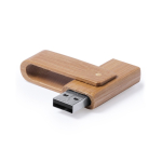 Bambus USB Stick mit schützendem Drehmechanismus farbe braun erste Ansicht