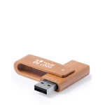 Bambus USB Stick mit schützendem Drehmechanismus Ansicht mit Druckbereich