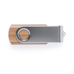 Bambus USB Stick mit drehbarem Metallclip farbe dunkelbraun zweite Ansicht