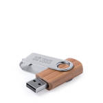 Bambus USB Stick mit drehbarem Metallclip Ansicht mit Druckbereich