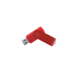 USB Stick mit weichem Gehäuse und glänzendem drehbarem Metallclip farbe rot erste Ansicht
