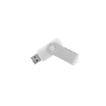 USB Stick mit weichem Gehäuse und glänzendem drehbarem Metallclip farbe weiß erste Ansicht