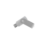 USB Stick mit weichem Gehäuse und glänzendem drehbarem Metallclip farbe silber erste Ansicht