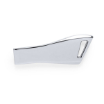 Innovativer Metall USB Stick mit Aufhängeschlitz farbe glänzendes silber zweite Ansicht
