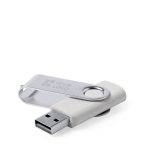 USB Stick aus Weizenstroh mit drehbarem Metallclip Ansicht mit Druckbereich