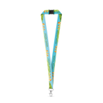 Lanyard aus Recycling-Polyester mit Sicherheitsverschluss farbe weiß zweite Ansicht