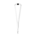 Lanyard aus Recycling-Polyester mit Sicherheitsverschluss farbe weiß