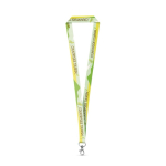 RPET-Lanyard aus der EU, Karabinerhaken mit Schnappverschluss farbe weiß zweite Ansicht