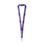 RPET-Lanyard aus der EU, Karabinerhaken mit Schnappverschluss farbe weiß