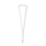 RPET-Lanyard aus der EU, Karabinerhaken mit Schnappverschluss farbe weiß