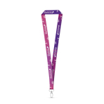 Polyester-Lanyard für Sublimation mit ovalem Karabinerhaken farbe weiß